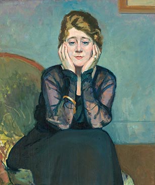 Femme au chemisier, Edouard Morerod, peintre