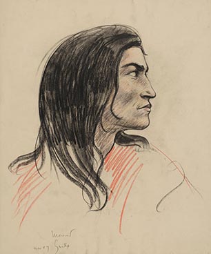 Gitan de profil, 1909, Edouard Morerod, peintre