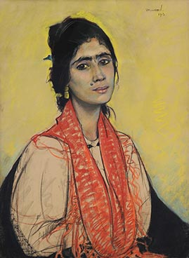 Jeune gitane au grain de beauté, 1913, Edouard Morerod, peintre