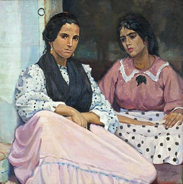 Les deux sœurs, Edouard Morerod, peintre